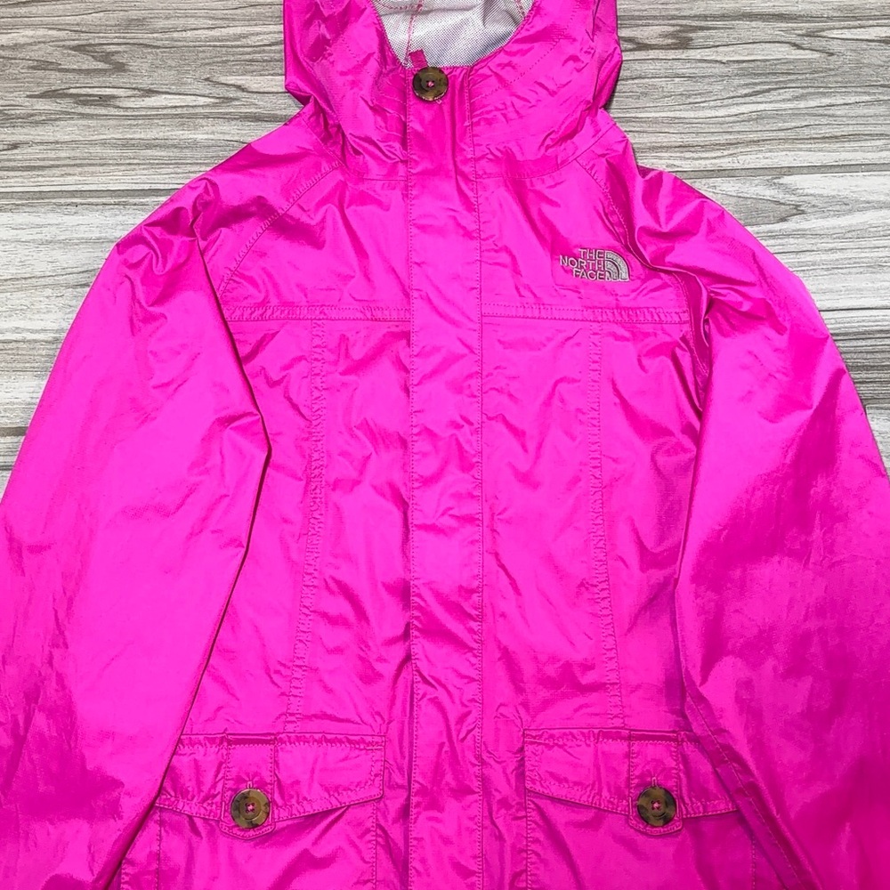 The North Face Youth Girls Size L Large 14/16 Jacket Pink Hyvent Windbreaker